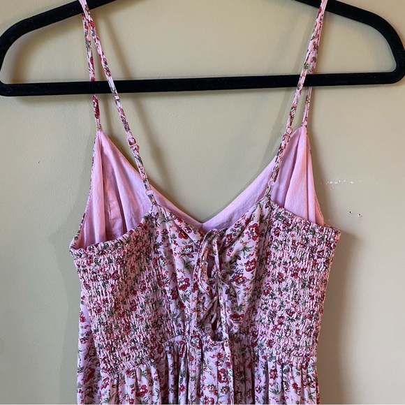 Xhilaration Floral Spaghetti Strap Pink Flutter Sundress - Size Medium - Picture 5 of 11